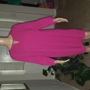 London Times 10 exaggerated sleeves keyhole shift dress